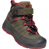 KEEN REDWOOD MID WP Jr steel grey/red dahlia + DÁREK DLE VÝBĚRU!