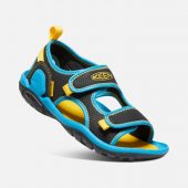 KEEN KNOTCH CREEK OPEN-TOE JR black/vivid blue + DÁREK DLE VÝBĚRU!